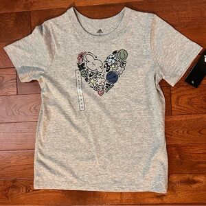 NWT Grey multi sport heart tee